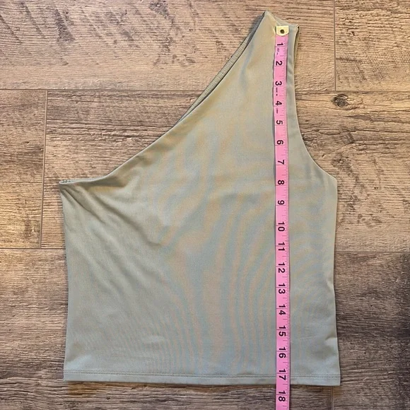 Body contour one shoulder tank top - Sage Green - Express Small, NWT - Picture 4 of 5